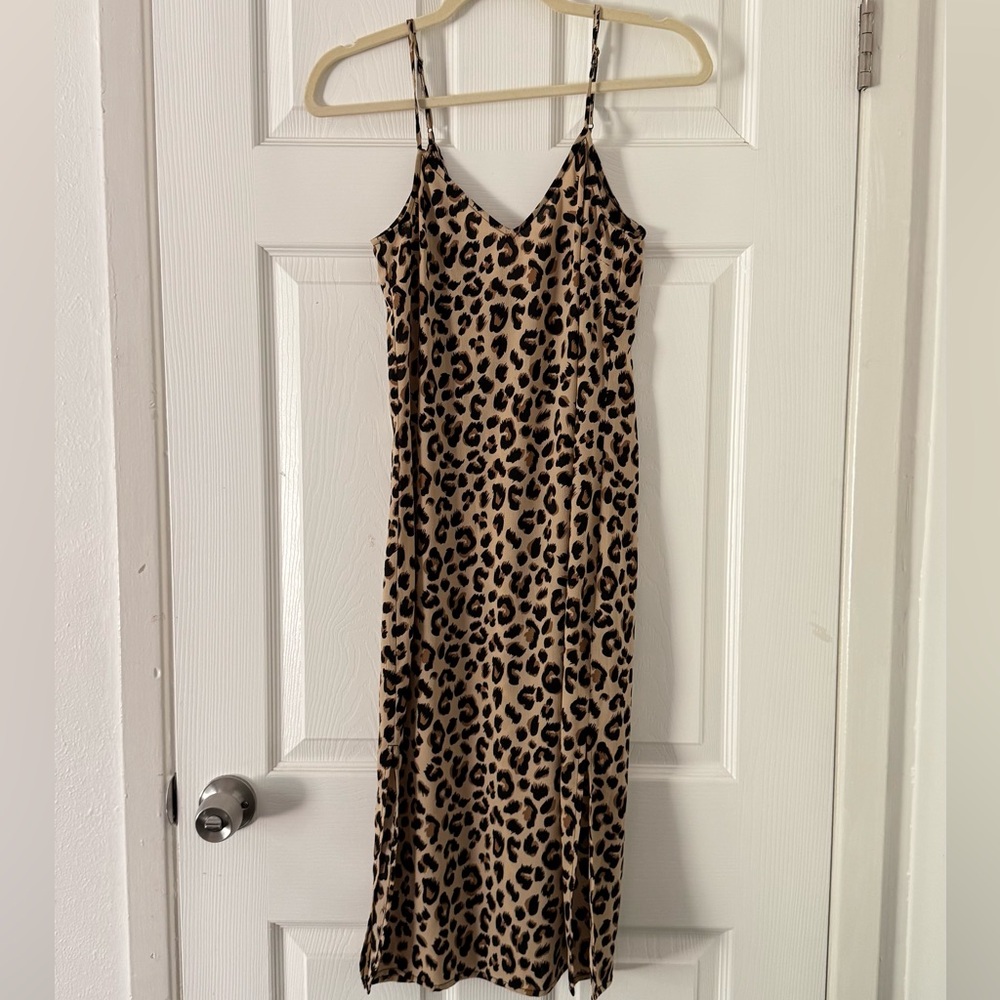 H&M Animal Print Spaghetti Strap Dress